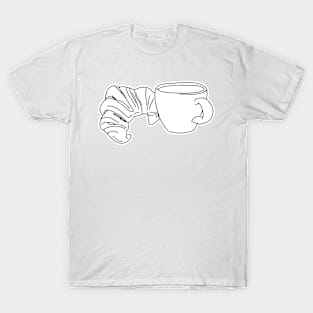 Croissant with a cup of coffee T-Shirt